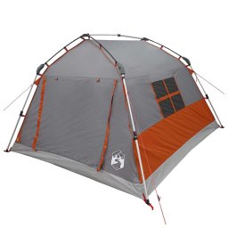 vidaXL Instant Tent Water-resistant 3-persoons Grijs en Oranje