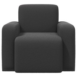 vidaXL Fauteuil Donkergrijs Bouclé