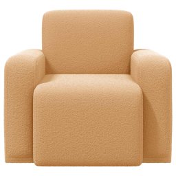 vidaXL Fauteuil Beige Bouclé