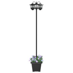 vidaXL 3-Armige Lantaarnpaal Zwart 32 x 32 x 188 cm Aluminium en ABS