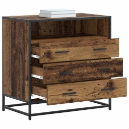 vidaXL Ladenkast 3-Lade Oud hout 70 x 41 x 70 cm Bewerkt hout