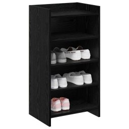 vidaXL Schoenenkast Zwart eiken 48 x 36 x 92 cm Bewerkt hout