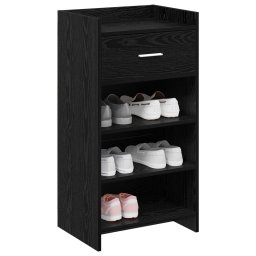vidaXL Schoenenkast met lade Zwart eiken 48 x 36 x 92 cm Bewerkt hout