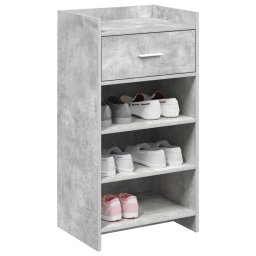 vidaXL Schoenenkast met lade Betongrijs 48 x 36 x 92 cm Bewerkt hout