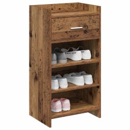 vidaXL Schoenenkast met lade Oud hout 48 x 36 x 92 cm Bewerkt hout