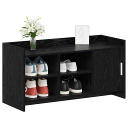 vidaXL Schoenenkast Zwart eiken 100 x 39,5 x 51 cm Bewerkt hout