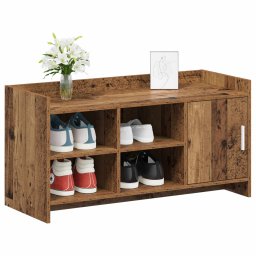 vidaXL Schoenenkast Oud hout 100 x 39,5 x 51 cm Bewerkt hout