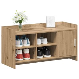 vidaXL Schoenenkast 100 x 39,5 x 51 cm Bewerkt hout Artisanaal eiken