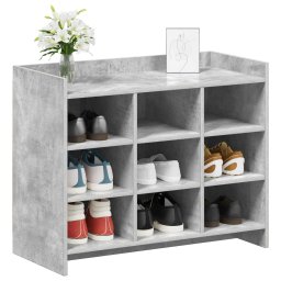 vidaXL Schoenenkast Betongrijs 85 x 39,5 x 70 cm Bewerkt hout