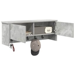 vidaXL Wandgemonteerde kapstok Muurmontage Beton Grijs 80 x 20 x 30 cm