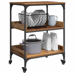 vidaXL Keuken Trolley Oud Hout 60 x 41 x 80.5 cm Bewerkt hout