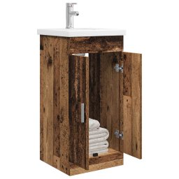 vidaXL Badkamermeubel met Wasbak Oud hout 42 x 40 x 84,5 cm