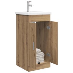 vidaXL Badkamermeubel met Wasbak Artisanaal eiken 42 x 40 x 84,5 cm
