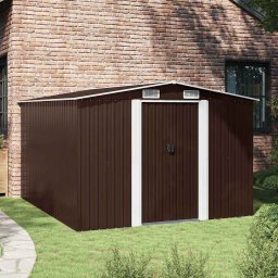 vidaXL Tuinschuur 257x298x178 cm metaal bruin