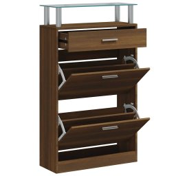 vidaXL Schoenenkast 63x24x104 cm bewerkt hout bruin eikenkleur