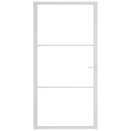 vidaXL Binnendeur 102,5x201,5 cm ESG-glas en aluminium wit