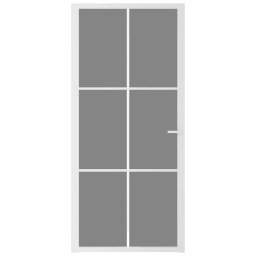 vidaXL Binnendeur 93x201,5 cm ESG-glas en aluminium wit