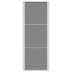 vidaXL Binnendeur 76x201,5 cm ESG-glas en aluminium wit