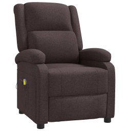 vidaXL Massagestoel stof donkerbruin