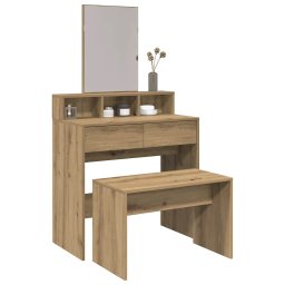 vidaXL Kaptafelkruk 70x35x45 cm bewerkt hout artisanaal eikenkleur