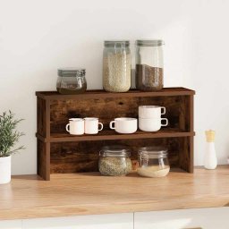 vidaXL Keukenrekken stapelbaar 2 st 60x15x16 cm gerookt eikenkleurig