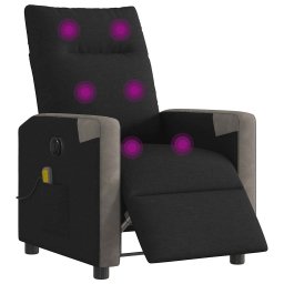 vidaXL Massagestoel elektrisch verstelbaar stof zwart