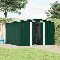 vidaXL Tuinschuur 257x298x178 cm metaal groen