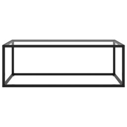 vidaXL Salontafel met gehard glas 100x50x35 cm zwart