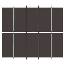vidaXL Kamerscherm met 6 panelen 300x220 cm stof bruin