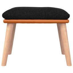 vidaXL Voetenbank 45x29,5x35 cm stof en kunstleer zwart