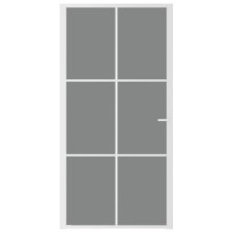 vidaXL Binnendeur 102,5x201,5 cm ESG-glas en aluminium wit