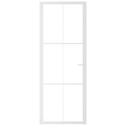 vidaXL Binnendeur 76x201,5 cm ESG-glas en aluminium wit