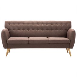 vidaXL Driezitsbank 172x70x82 cm stof bruin