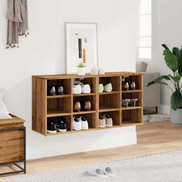 vidaXL Schoenenkasten 2 st 52x30x50 cm artisanaal eiken