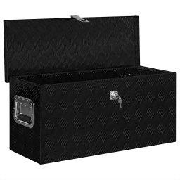 vidaXL Aluminium kist trapezoïde 70x24x42 cm zilverkleurig