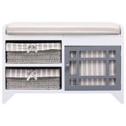 vidaXL Halbank 70x33,5x45 cm paulowniahout wit