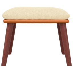vidaXL Voetenbank 45x29,5x35 cm stof en kunstleer crèmekleurig