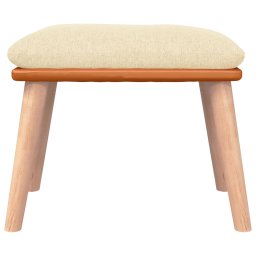 vidaXL Voetenbank 45x29,5x35 cm stof en kunstleer crèmekleurig
