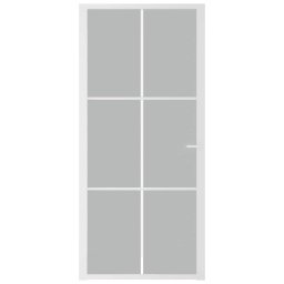 vidaXL Binnendeur 93x201,5 cm matglas en aluminium wit