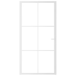 vidaXL Binnendeur 102,5x201,5 cm ESG-glas en aluminium wit
