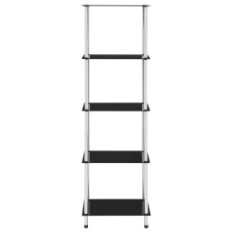 vidaXL Kastje 5-laags 40x40x130 cm gehard glas zwart