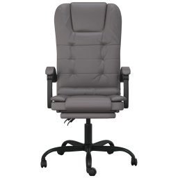 vidaXL Massage Relaxfauteuil voor op kantoor grijs kunstleer