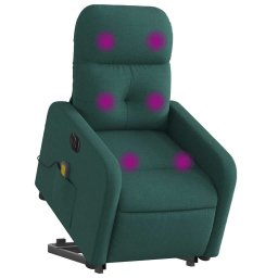 vidaXL Sta-op-massagestoel elektrisch verstelbaar stof donkergroen
