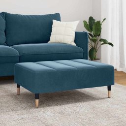vidaXL Voetenbank 77x55x31 cm fluweel blauw