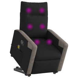vidaXL Sta-op-massagestoel verstelbaar stof zwart