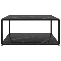 vidaXL Salontafel 80x80x35 cm gehard glas zwart