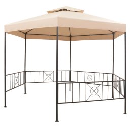 vidaXL Tuinprieel 323x265 cm hexagonaal beige