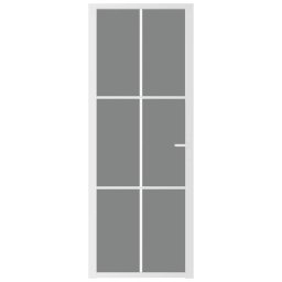 vidaXL Binnendeur 76x201,5 cm ESG-glas en aluminium wit
