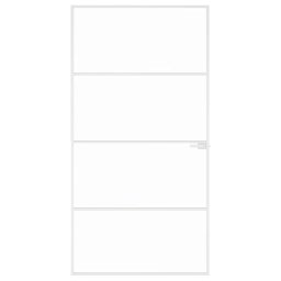 vidaXL Binnendeur 102x201,5 cm gehard glas en aluminium smal wit