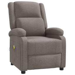 vidaXL Massagestoel stof taupe
